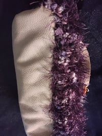 Image 4 of Handmade leather and crocheted shoulder bag 