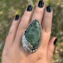 Image 2 of Large Seraphinite Handmade Sterling Silver Statement Ring