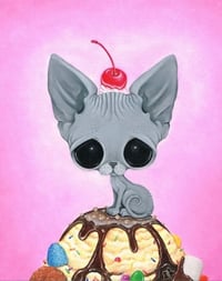 Sphynx Cat Ice Cream Art Print