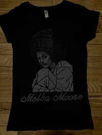 Custom Rhinestone Melba Moore Tee Shirt - Black