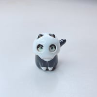 Image 1 of Tuxedo Cat With Skull Mask Ceramic Figurine 