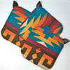 Western Wool Potholder - Turquoise Sunset