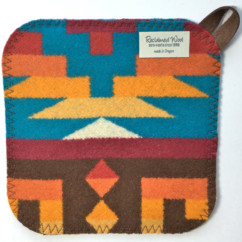 Image of Western Wool Potholder - Turquoise Sunset