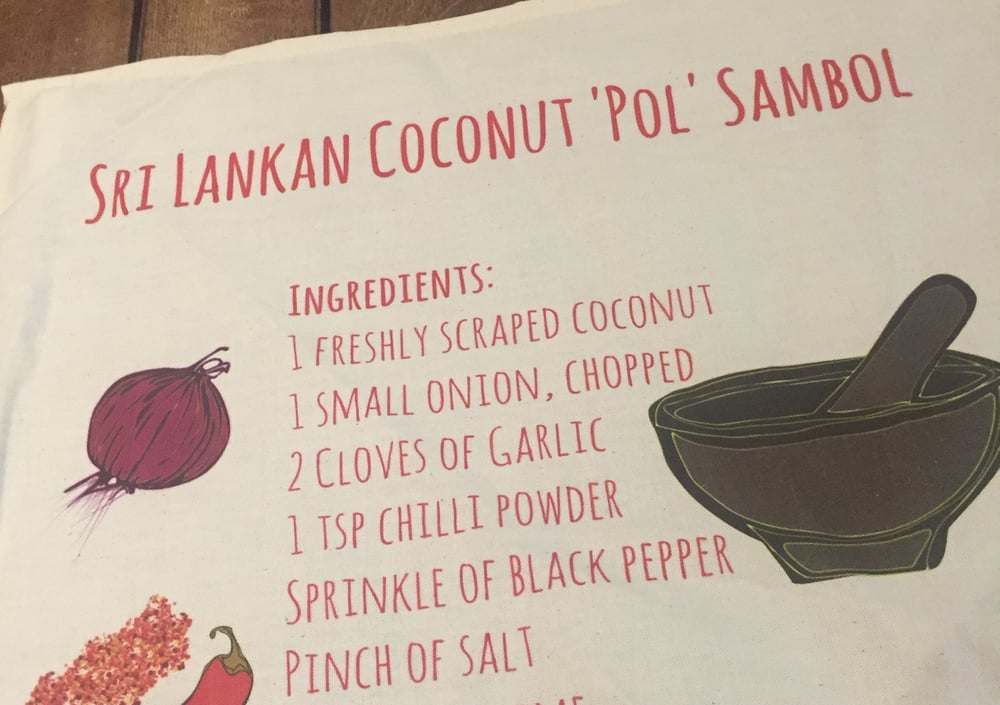 Image of Sri Lankan Coconut 'Pol' Sambol Tea Towel