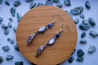 Image 5 of Moonstone & Lapis Lazuli Earrings
