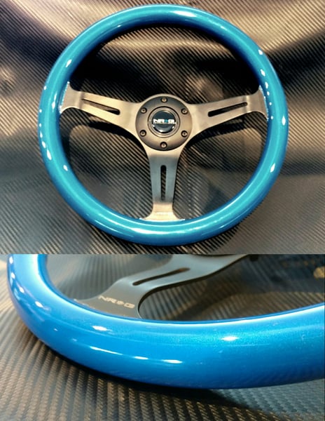 Image of NRG 350mm Blue steering wheel