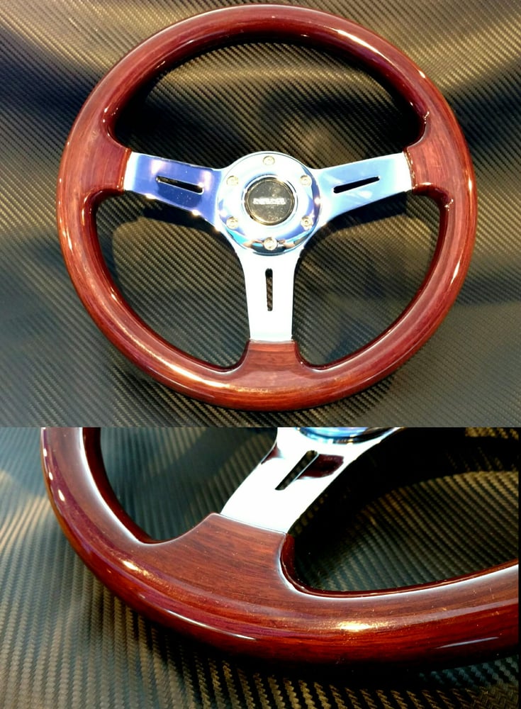 Image of NRG 330mm Wood Grain steering wheel