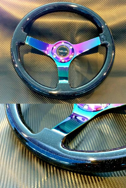 Image of NRG 350mm Black sparkle steering wheel