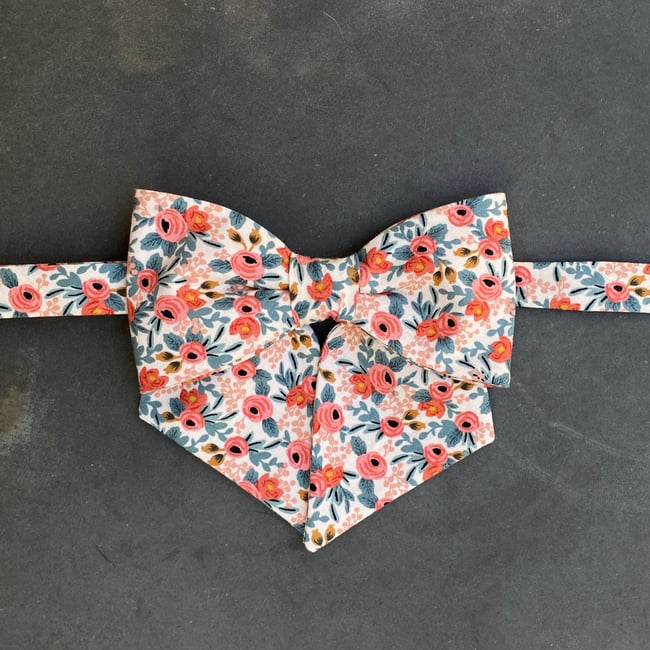 Peach Floral Lady Bow