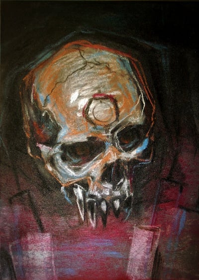 Image of Pastel Skull Study I [5"x7"]