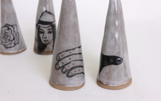 Image of Ceramic ring cone. earthenware.