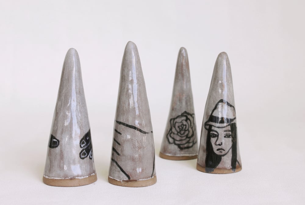 Image of Ceramic ring cone. earthenware.