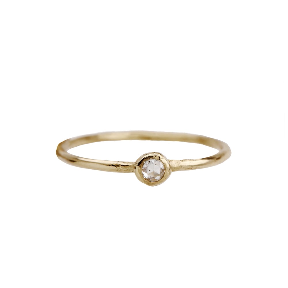 Image of Tiny engagement ring. Rose cut diamond. Friday