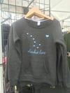 Alaska Love Slouchy Hoodie- Charcoal
