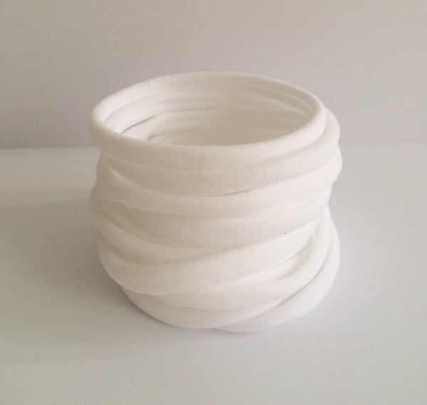 Image of Wholesale nylon headbands- White