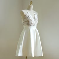 Image 3 of Beautiful White Lace Straps Cross Back Summer Dresses in Stock