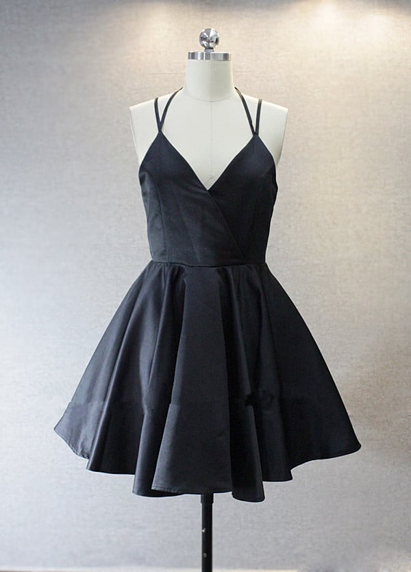 Sexy Short Black Halter Homecoming Dresses, Summer Dresses, Little Black Dresses