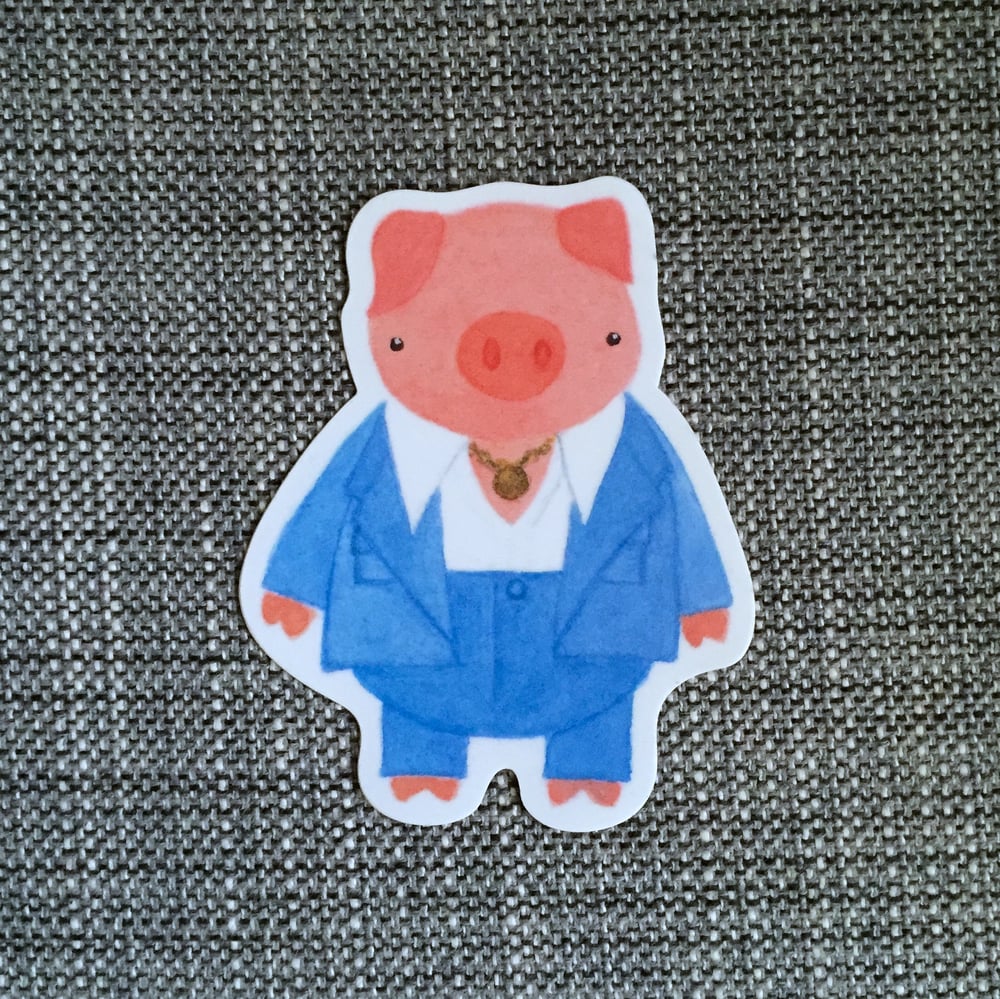 Image of disco pig vinyl sticker *discontinued*