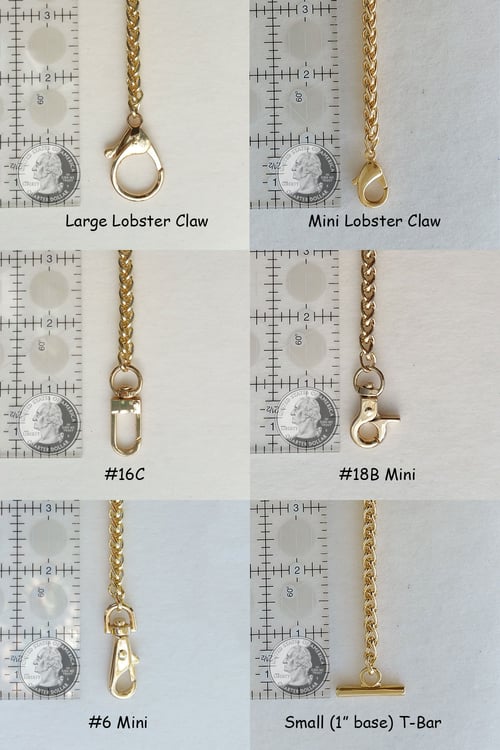 Image of GOLD Chain Luxury Handbag Strap - Braided Chain - 1/4" (6mm) Wide - Choose Length & Hooks/Clasps