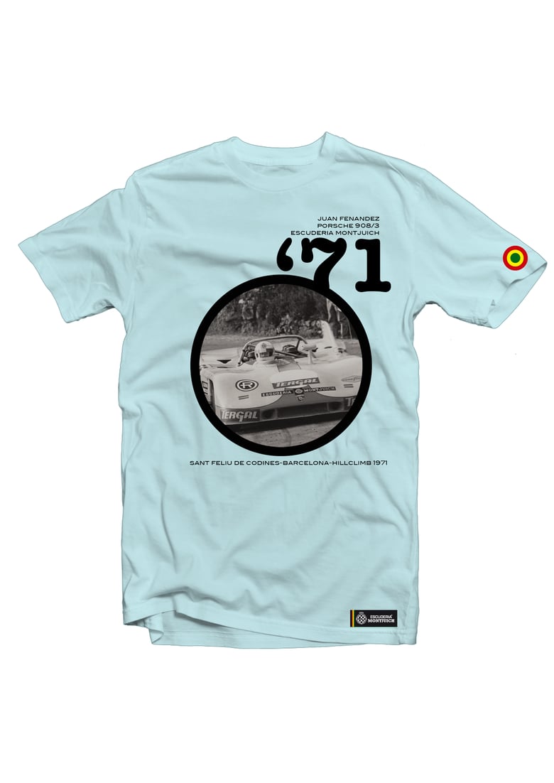 Image of ESCUDERIA MONTJUICH TSHIRT - 1971 PORSCHE 908/3 JUAN FERNANDEZ