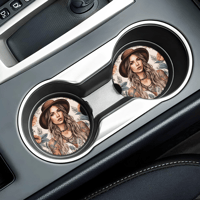 Image 2 of Tattoo Boho Girl Car Coaster - 2 pack
