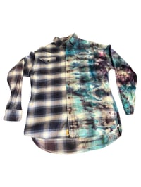 Image of Large Blue Half Reversed Flannel