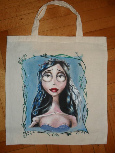 Image of corpse bride tote bag