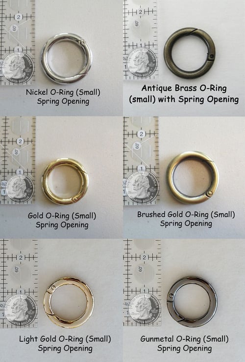 Image of Large, Small or Mini O-Ring Hardware Replacement with Spring Gate Opening - Your Choice of Finish