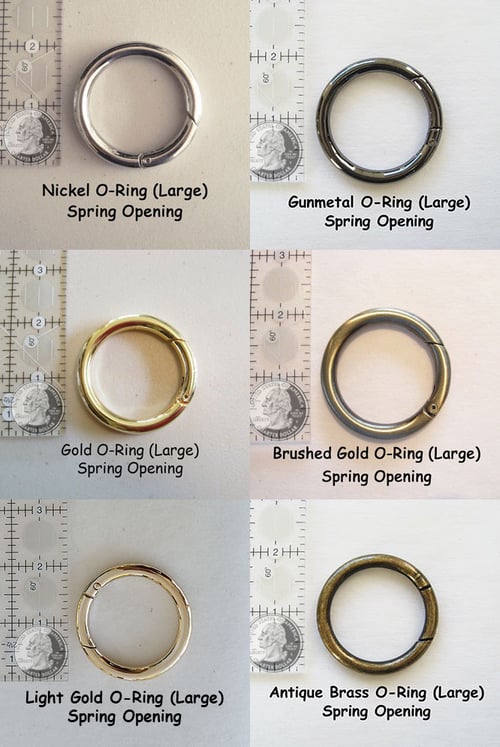 Image of Large, Small or Mini O-Ring Hardware Replacement with Spring Gate Opening - Your Choice of Finish