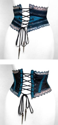 Image 3 of Blue Rose Reversible Crochet Corset Belt