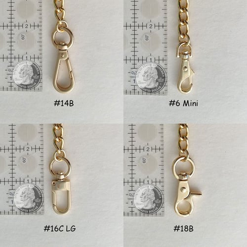 Image of Gold Classy Curb Chain Key Fob Tether Handbag Accessory - Your Choice of Length & Clasp Type