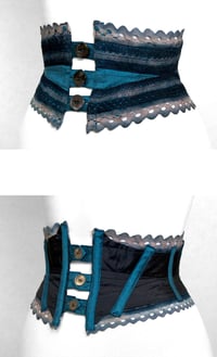 Image 1 of Blue Rose Reversible Crochet Corset Belt
