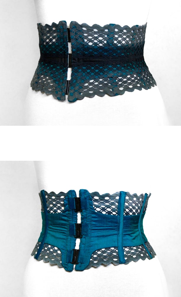 Image of Turquoise Reversible Corset Belt	