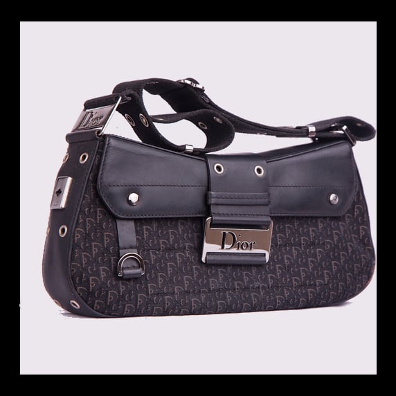 Christian Dior Black Monogram Street Chic Columbus Bag Black 