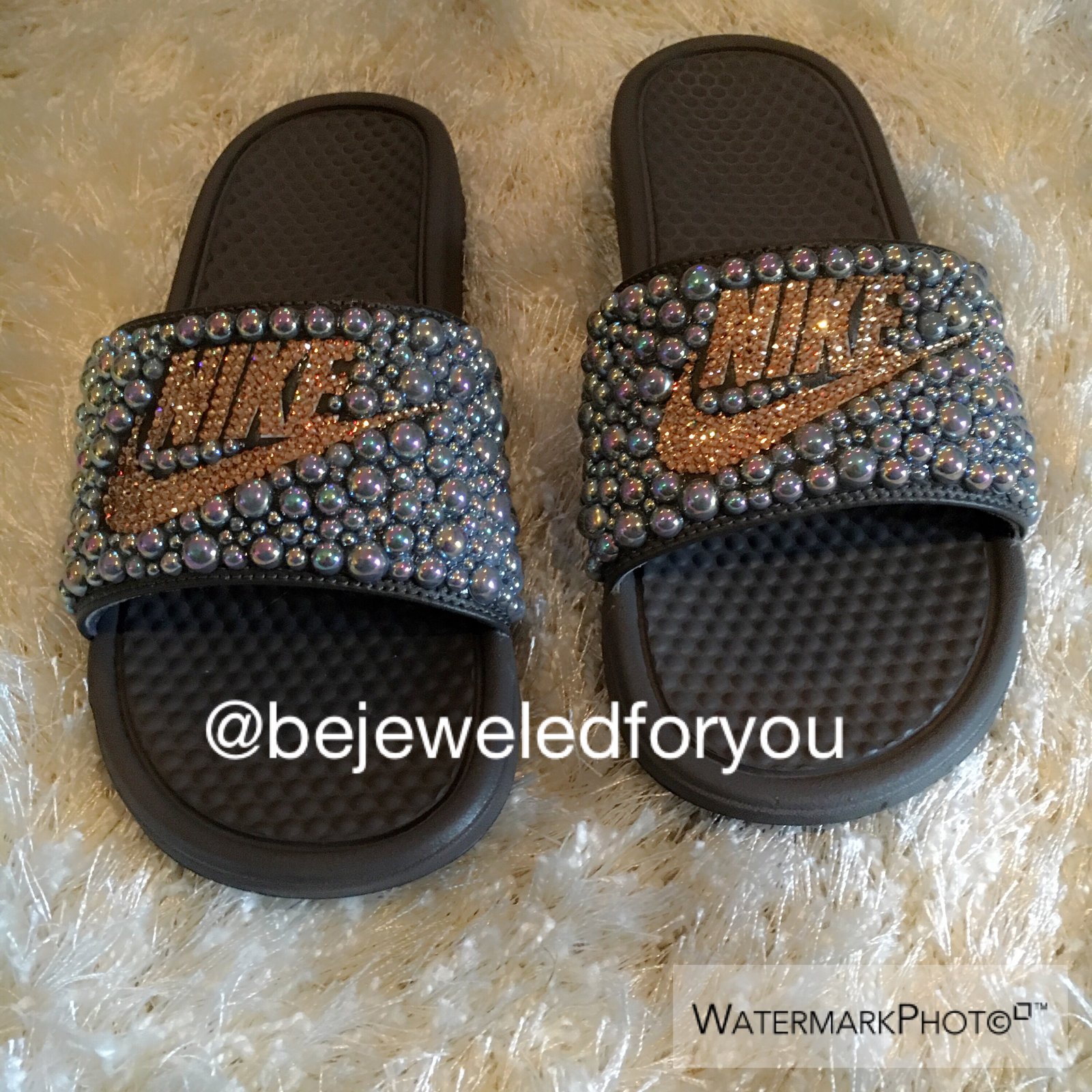 nike slides swarovski crystals