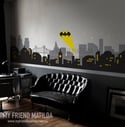 gothan city batman light new york cityscape superhero wall decal wall sticker 