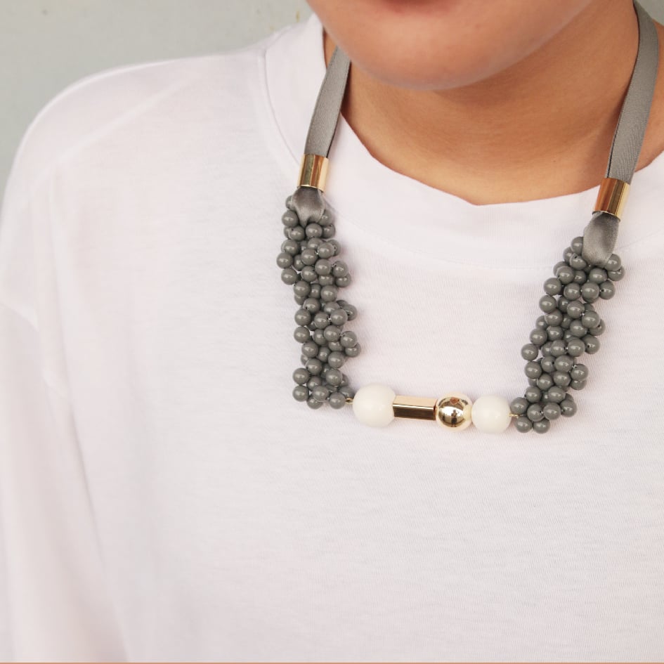 Image of Grey blowing up pendent necklace