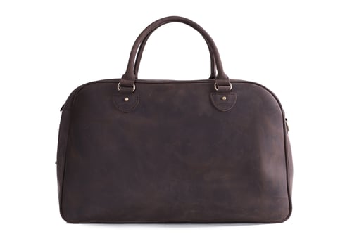 Image of Vintage Top Grain Leather Travel Bag Duffle Bag Holdall 9064
