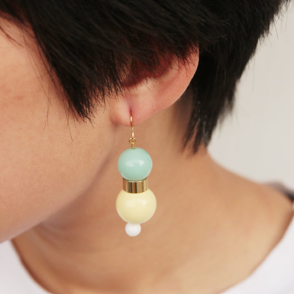 Image of Lemon mint bubble gum earrings