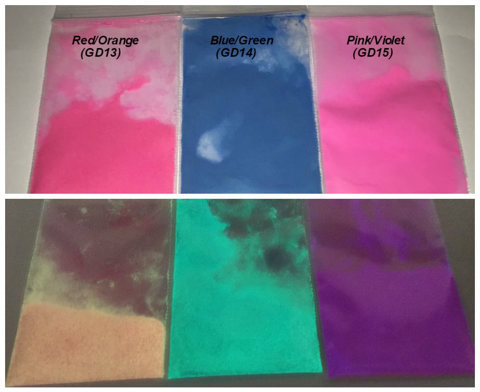 Image of Two-Color Glow in the Dark Pigments <p> 3 Colors Available
