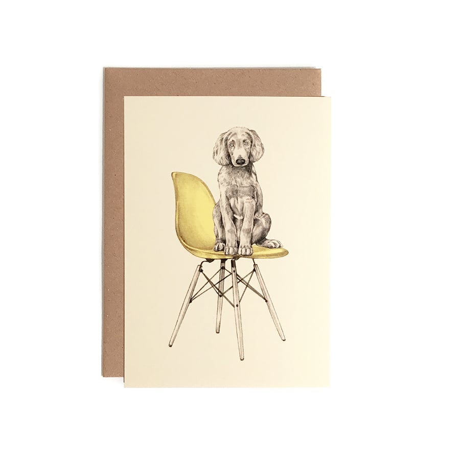 Image of Carte postale Chien-Eames + enveloppe