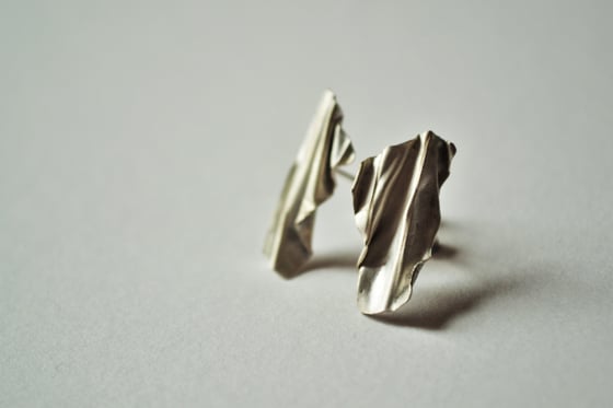 Image of Small Silver Courgette Earrings