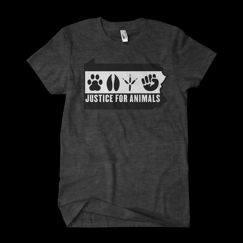 Image of Justice For Animals Logo Unisex Shirt - Tri Blend Charcoal