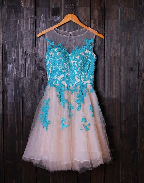 Lovely Handmade Tulle Prom Dresses with Applique, Homecoming Dresses
