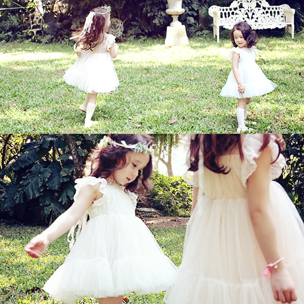 Infantile Everly Vintage Lace Dress White Flower Girl Dress