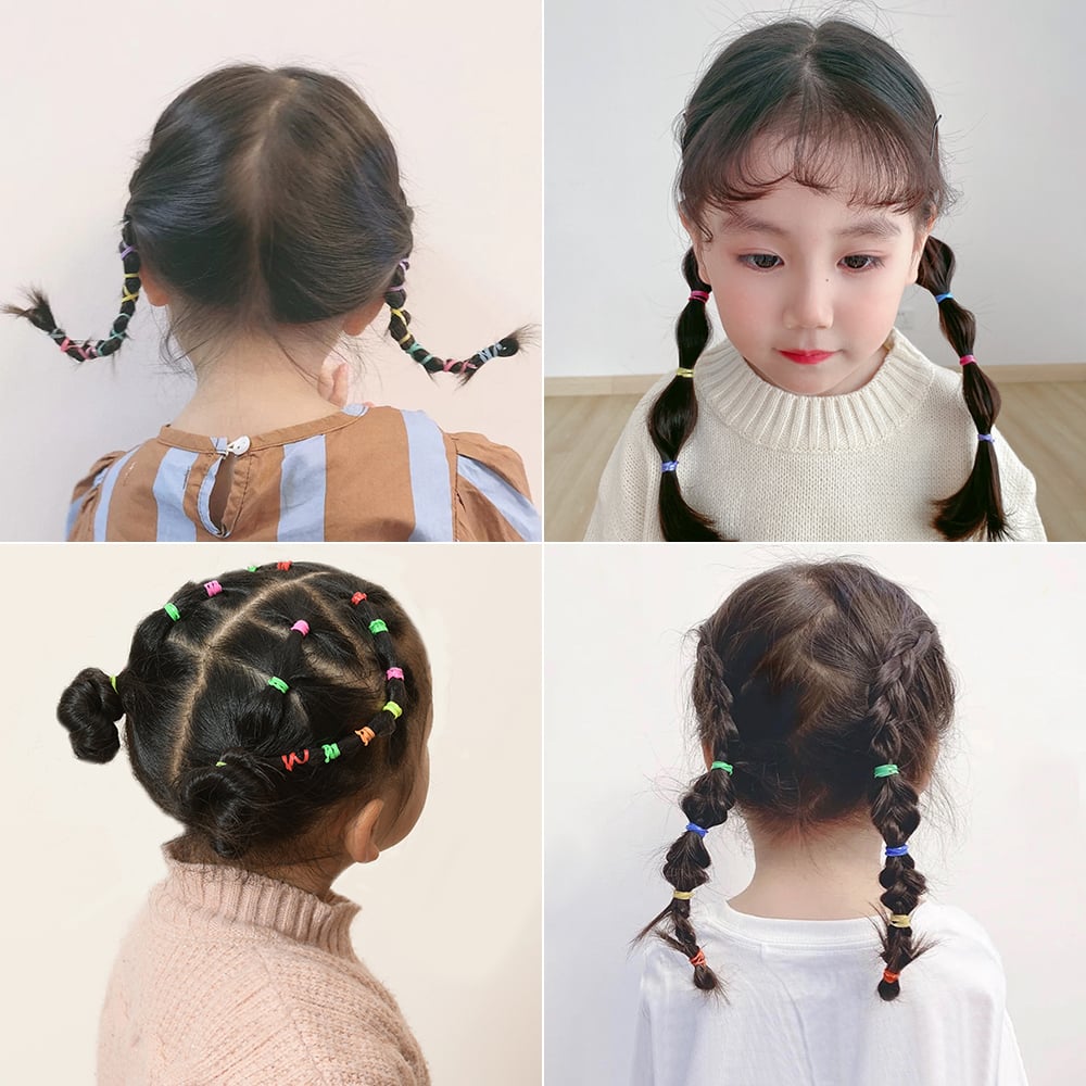 Image of 500/1000/2000pcs Girls Colourful Disposable Rubber Band Hair Ties Headband Children Ponytail Holder 