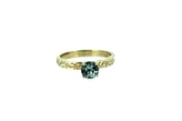 Image 2 of Montana sapphire engagement ring . 14k yellow gold