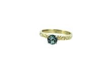 Image 1 of Montana sapphire engagement ring . 14k yellow gold