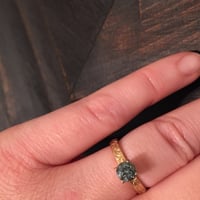 Image 4 of Montana sapphire engagement ring . 14k yellow gold