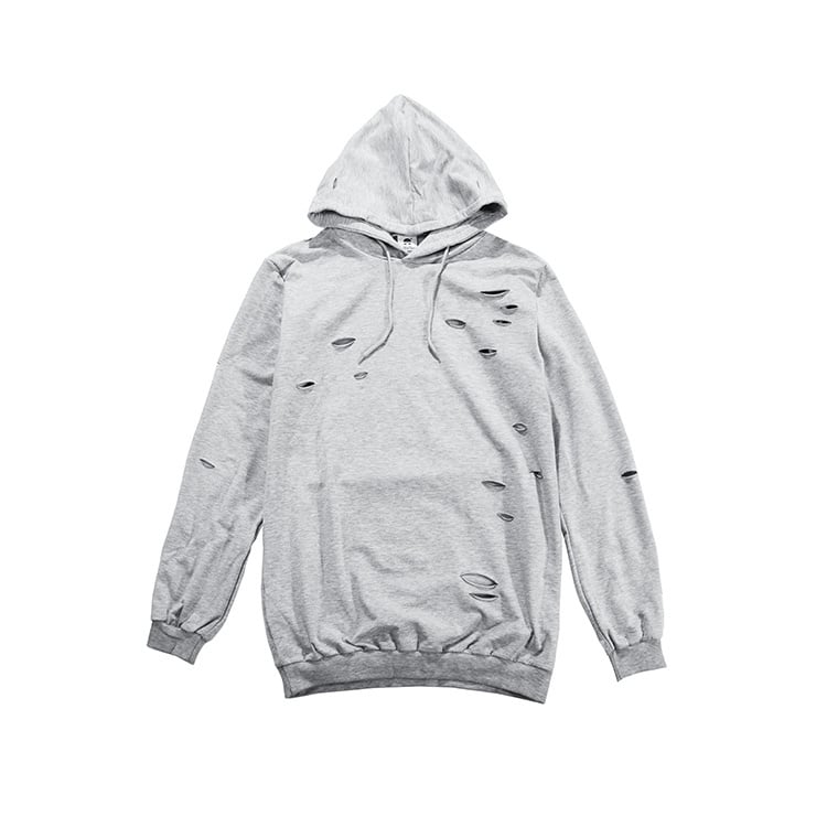 Image of DISTRESSED 'ASH GREY' HOODIE